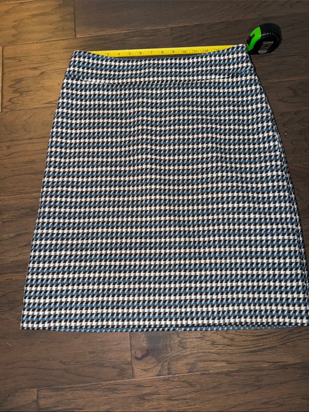Talbots Houndstooth Pencil Skirt in Black, White & Blue